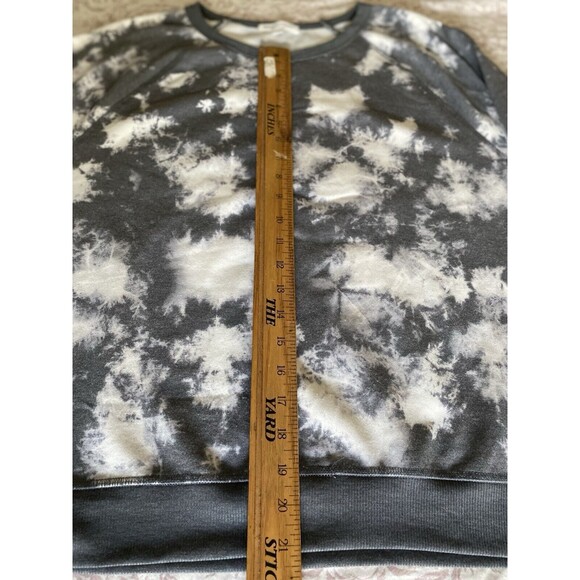 GRAYSON THREADS Sweatshirt Tie Dye 3/4 Sleeve Y2K  Relaxed Womens XL Gray White - Picture 4 of 9
